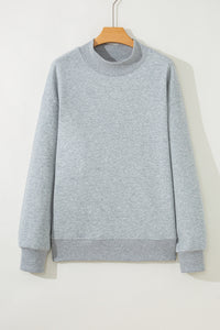 Solid Color Oversized Mock Neck Sweatshirt - KaleaBoutique.com
