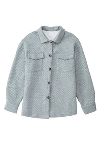 Retro Quilted Flap Pocket Button Shacket - KaleaBoutique.com
