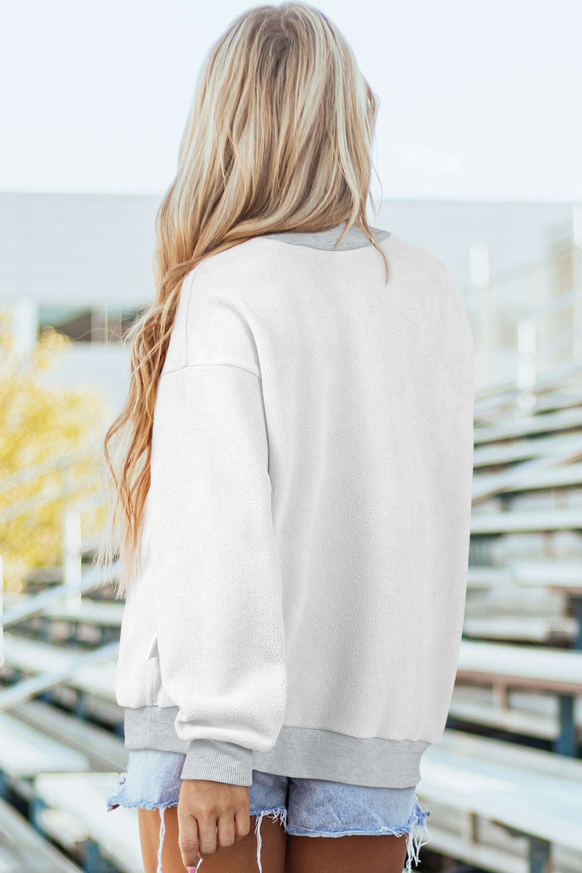 Oversize Drop Shoulder Reversible Mock Neck Sweatshirt - KaleaBoutique.com