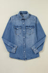 KaleaBoutique Flap Pockets Slim Buttoned Denim Shirt - KaleaBoutique.com