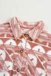 KaleaBoutique Plus Size Aztec Print Chest Pocket Shacket - KaleaBoutique.com