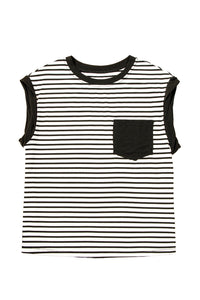 KaleaBoutique Stylish Chest Pocket Patch Round Neck Tank Top