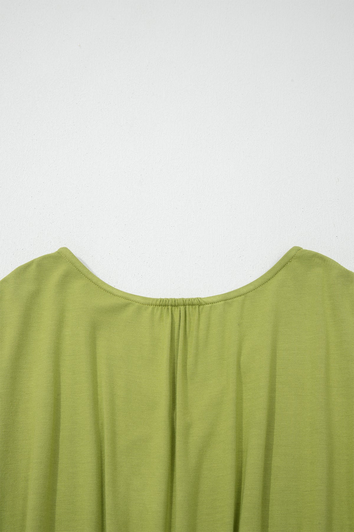 KaleaBoutique Comfortable Solid V Neck Cap Sleeve Tunic Elastic Waist Versatile Maxi Dress - KaleaBoutique.com