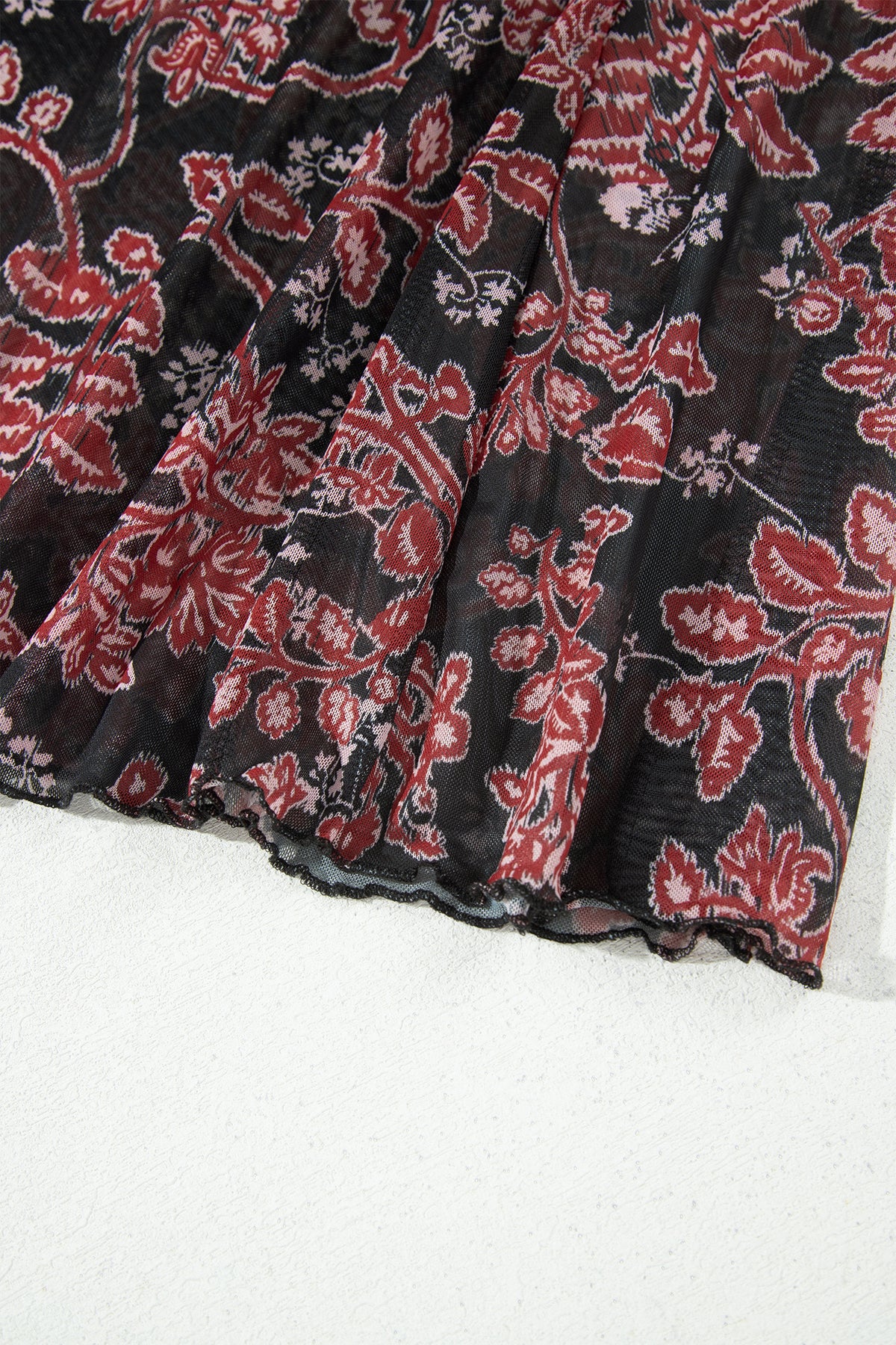 KaleaBoutique Stylish Retro Floral Print Long Sleeve Casual Mesh Dress - KaleaBoutique.com