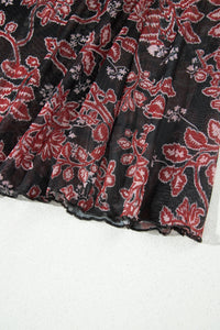 KaleaBoutique Stylish Retro Floral Print Long Sleeve Casual Mesh Dress - KaleaBoutique.com