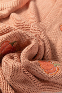KaleaBoutique Comfortable Pumpkin Print Open Front Drop Shoulder Midi Cardigan - KaleaBoutique.com
