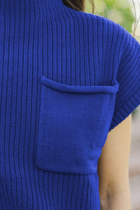 KaleaBoutique Comfortable Patch Pocket Ribbed Knit Short Sleeve Sweater - KaleaBoutique.com