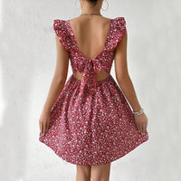Women's Square-Neck Ruffle-Strap A-Line Mini Dress - KaleaBoutique.com