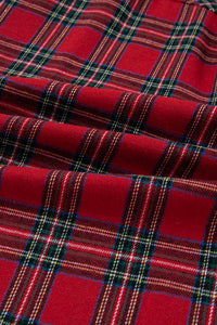 KaleaBoutique Comfortable Dearlovers Plaid Contrast Patched Christmas Holiday Long Sleeve Shirt and Short 2pcs Pajama Set - KaleaBoutique.com