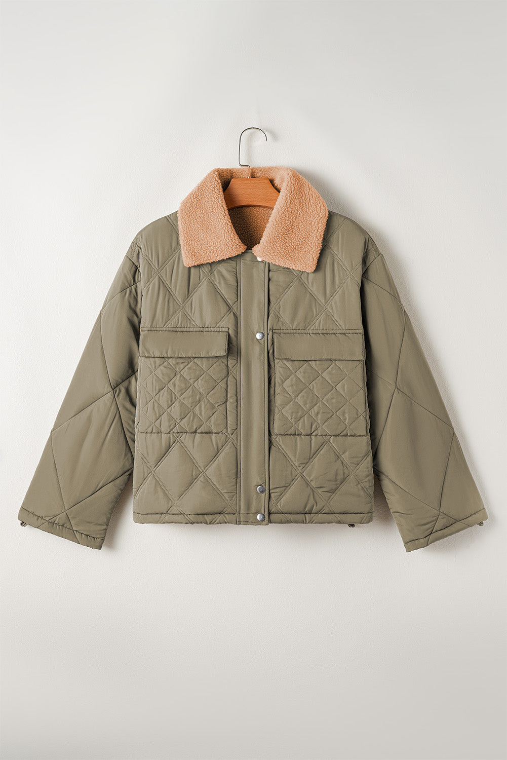KaleaBoutique Teddy Collar Flap Pockets Quilted Puffer Jacket - KaleaBoutique.com