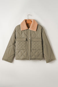 KaleaBoutique Teddy Collar Flap Pockets Quilted Puffer Jacket - KaleaBoutique.com