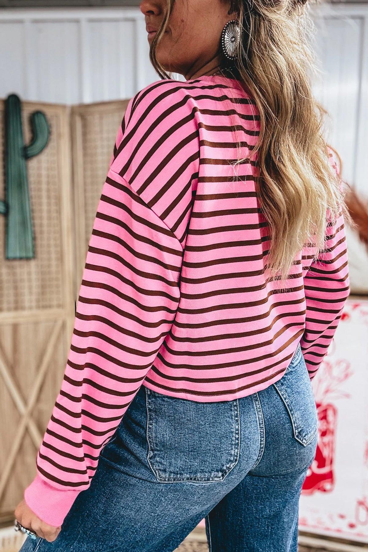 KaleaBoutique Comfortable V Neck Drop Shoulder Long Sleeve Top - KaleaBoutique.com