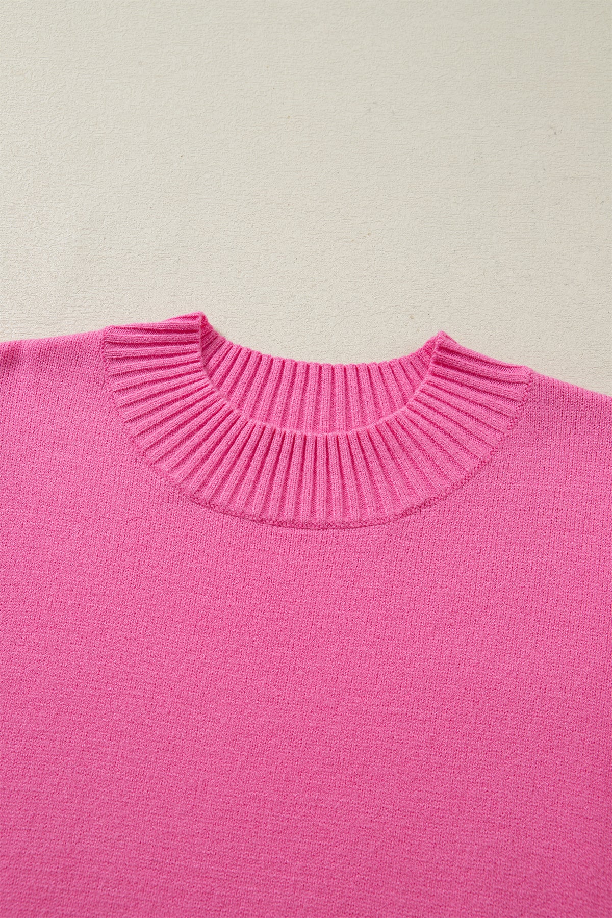 KaleaBoutique Stylish Solid Color Ribbed Trim Round Neck Ruffle Short Sleeve Sweater - KaleaBoutique.com