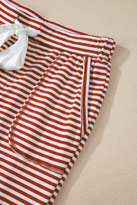 KaleaBoutique Stylish Buttoned V Neck Top and Knotted Waist Pants Lounge Set - KaleaBoutique.com