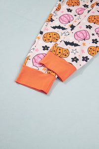 KaleaBoutique Stylish Halloween Pumpkin Print Long Sleeve Home Wear Lounge Set - KaleaBoutique.com