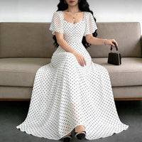 Women's Printed Flutter-Sleeve Ruched-Bodice Maxi Dress - KaleaBoutique.com