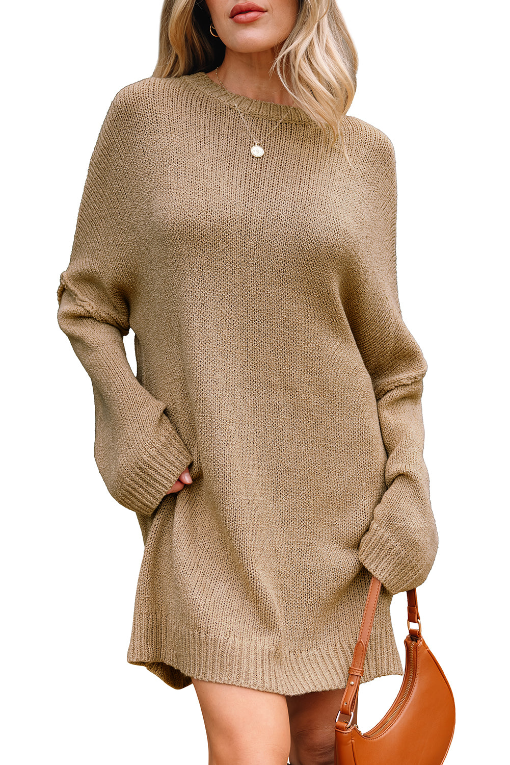 KaleaBoutique Stylish Oversize Drop Shoulder Slouchy Sweater Dress - KaleaBoutique.com