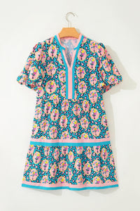 KaleaBoutique Classic Stylish Leopard Floral Short Dress - KaleaBoutique.com