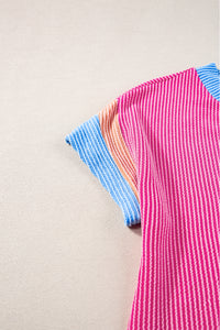 KaleaBoutique Stylish Textured Colorblock Edge Patched Pocket T Shirt Dress - KaleaBoutique.com