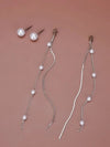 2-in-1 Dual Strand Pearl Earring Jackets, Bridal Dangle Minimalist Pearl Stud Earrings, Chain Dainty Ear Jacket Studs - KaleaBoutique.com