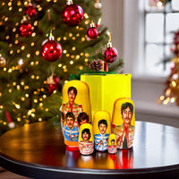 The Beatles Group 5 Piece Nesting Doll Set - Handcrafted Stacking Matryoshka Set - KaleaBoutique.com