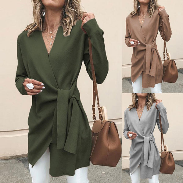 KaleaBoutique Women's Lace-Up Long-Sleeve Blouse - KaleaBoutique.com