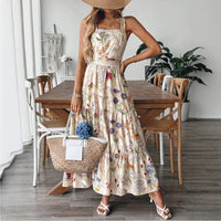Plant And Floral Strap Maxi Dress - KaleaBoutique.com