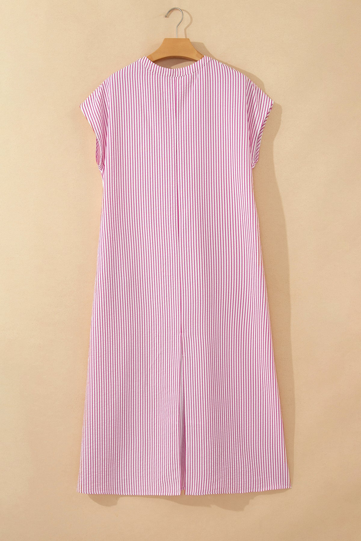 KaleaBoutique Stylish Frilled Detail Half Buttons Short Sleeve Long Dress - KaleaBoutique.com