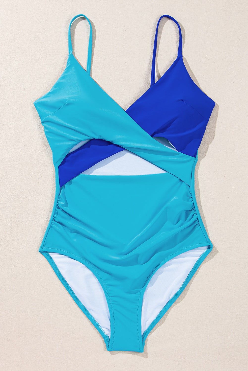 KaleaBoutique Beautiful Crossover Colorblock Cutout One Piece Swimsuit - KaleaBoutique.com