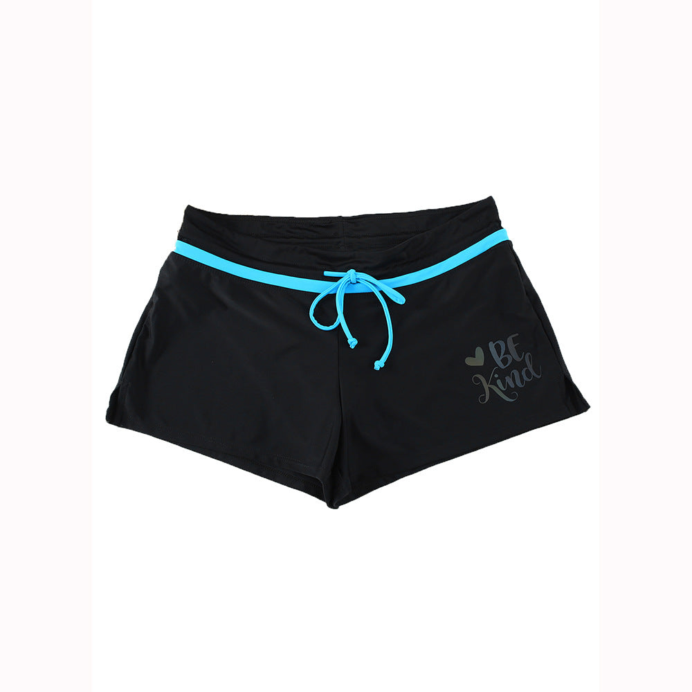 Women's Tie-Front Boxer Swim Shorts with Graphic Design - KaleaBoutique.com