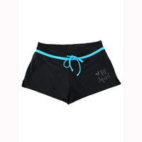 Women's Tie-Front Boxer Swim Shorts with Graphic Design - KaleaBoutique.com
