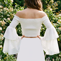 Women's slim fit flared sleeve blouse - KaleaBoutique.com