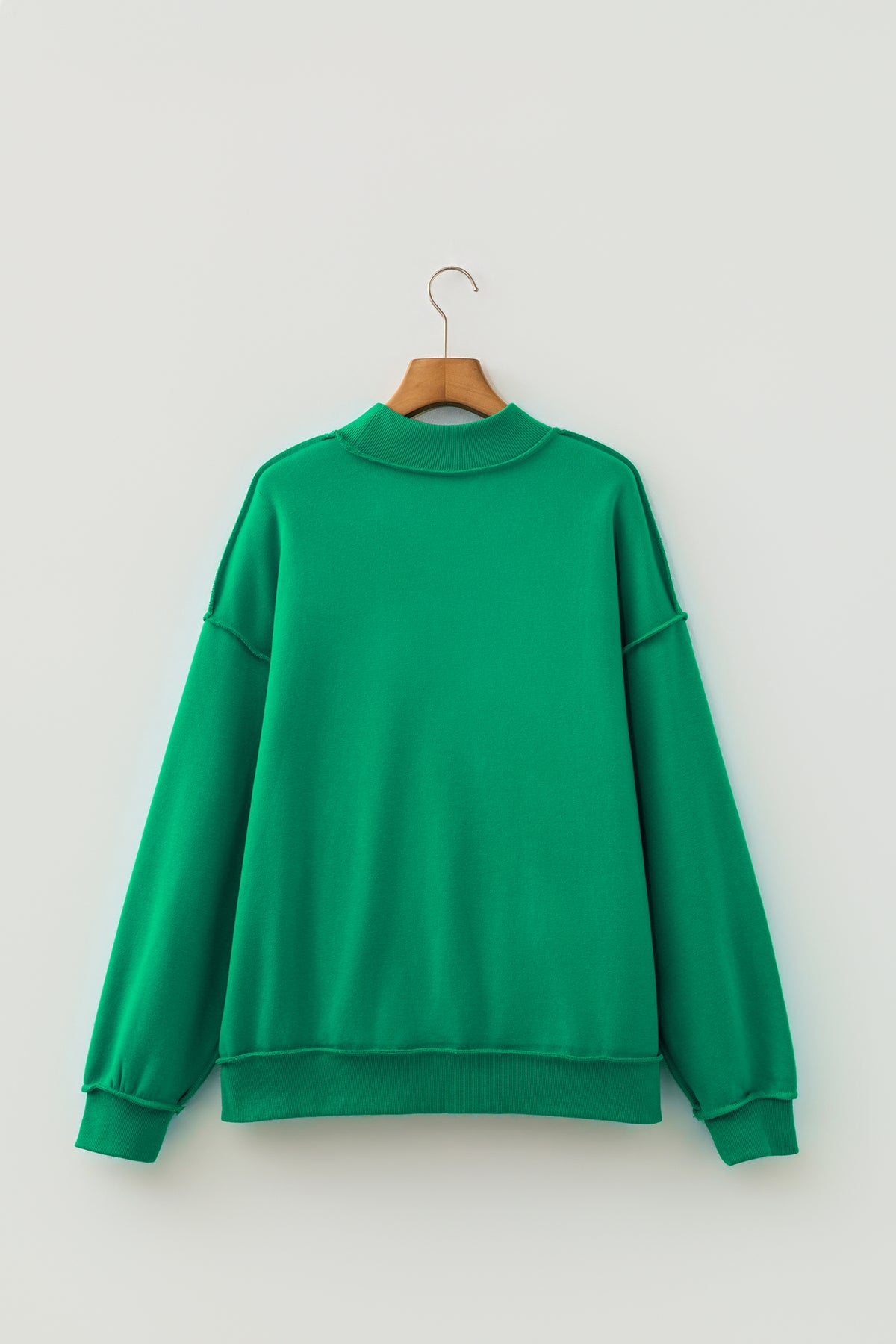 KaleaBoutique Comfortable Oversize Drop Shoulder Reversible Mock Neck Sweatshirt - KaleaBoutique.com
