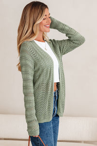KaleaBoutique Stylish Scalloped Edge Eyelet Knit Batwing Sleeve Cardigan - KaleaBoutique.com