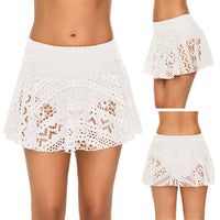 Women's Crochet Style Lace Overlay Swim Skirt Bottoms - KaleaBoutique.com
