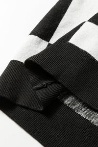 KaleaBoutique Stylish Checkered Pattern Loose Drop Shoulder Half Sleeve Sweater - KaleaBoutique.com
