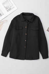 Retro Quilted Flap Pocket Button Shacket - KaleaBoutique.com
