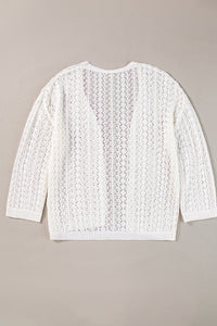 KaleaBoutique Stylish Hollow Out Knit Drop Shoulder Cardigan - KaleaBoutique.com