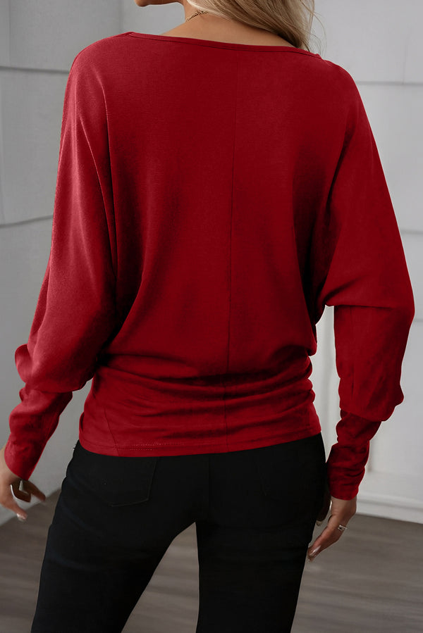 KaleaBoutique Solid Color Extended Cuffs Long Sleeve Top - KaleaBoutique.com