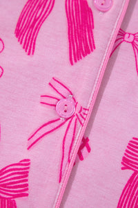 KaleaBoutique Stylish Bow Print Half Sleeve Shirt and Shorts Pajamas Set - KaleaBoutique.com