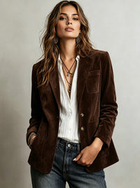 KaleaBoutique Women's Suede-Look Longline Blazer - KaleaBoutique.com