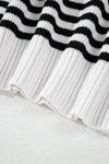 KaleaBoutique Stylish Striped Drop Shoulder Bishop Sleeve Knit Sweater - KaleaBoutique.com