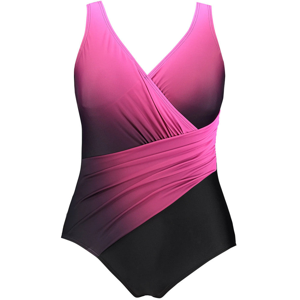 Women's Ombre Wrap-Front One-Piece Swimsuit by Kalea Boutique - KaleaBoutique.com