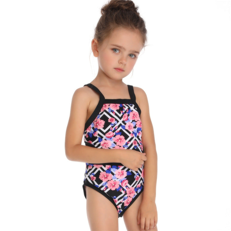Women or Girls Matching Floral High-Neck One-Piece Swimsuits - KaleaBoutique.com