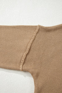 KaleaBoutique Comfortable Exposed Seam Drop Shoulder Oversize Sweater Mini Dress - KaleaBoutique.com