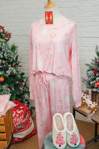 KaleaBoutique Stylish Christmas Tree Nutcracker Print 2pcs Lounge Pant Set - KaleaBoutique.com