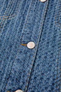 Double Flap Pocket Denim Textured Button Down Jacket - KaleaBoutique.com