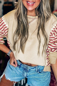 Sleeve Patchwork Casual Knit Top - KaleaBoutique.com