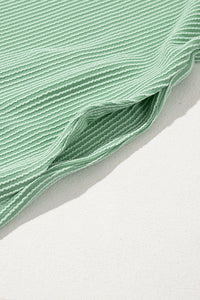 Corded Knit Crew Neck Puff Sleeve Shift Mini Dress - KaleaBoutique.com