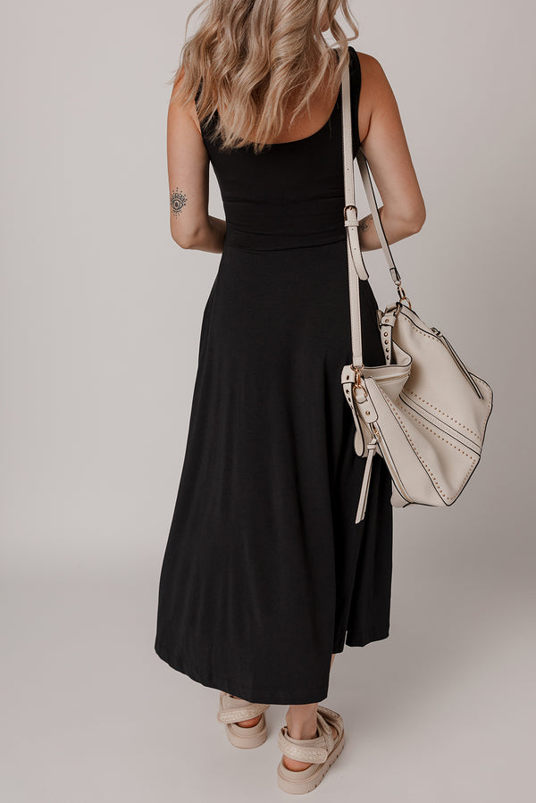 KaleaBoutique Chic Sleeveless Scoop Neck Flared Split Midi Dress - KaleaBoutique.com